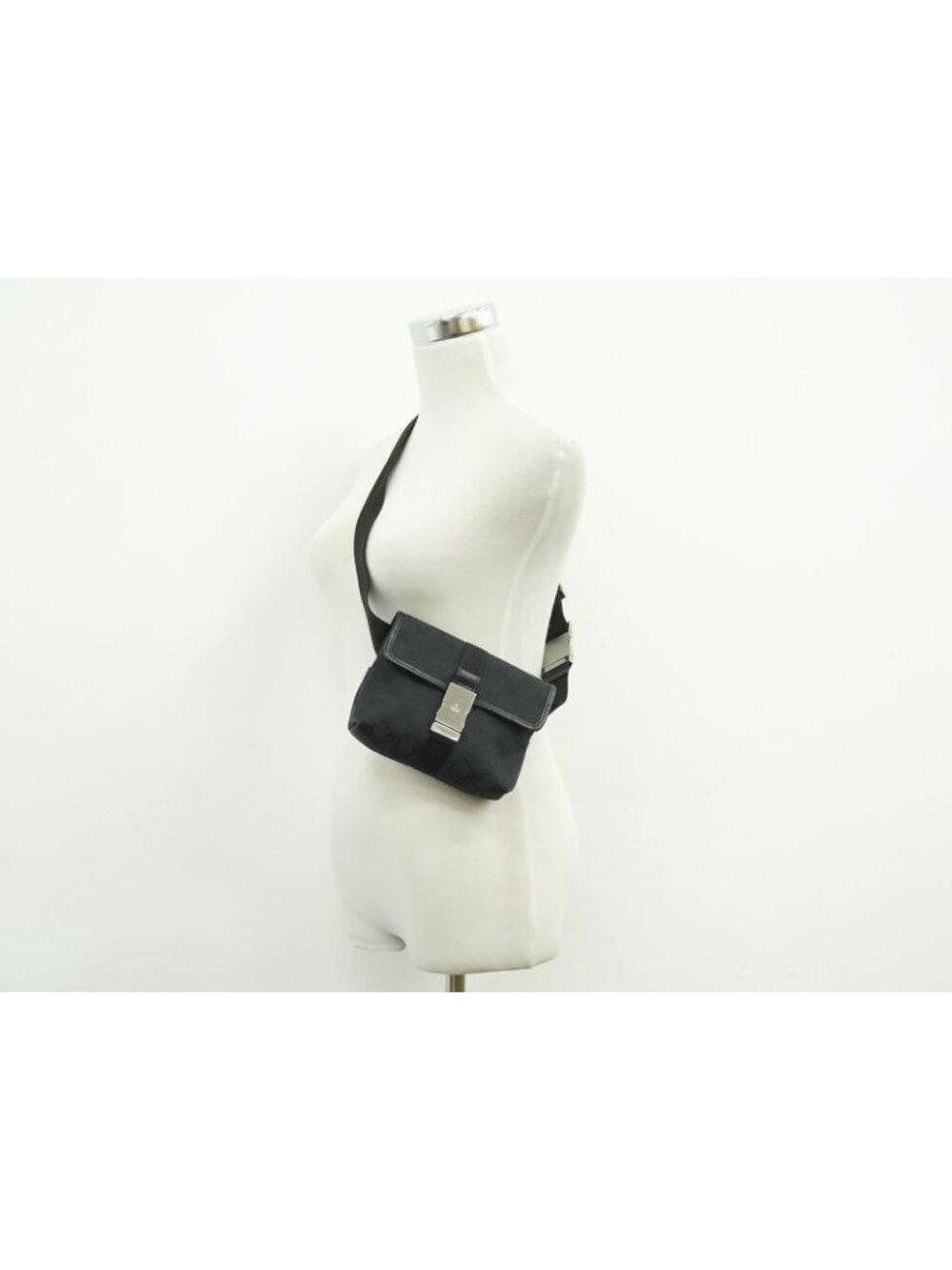 Gucci GG Canvas Waist Pouch Belt Bag Body Black - Picture 7 of 9